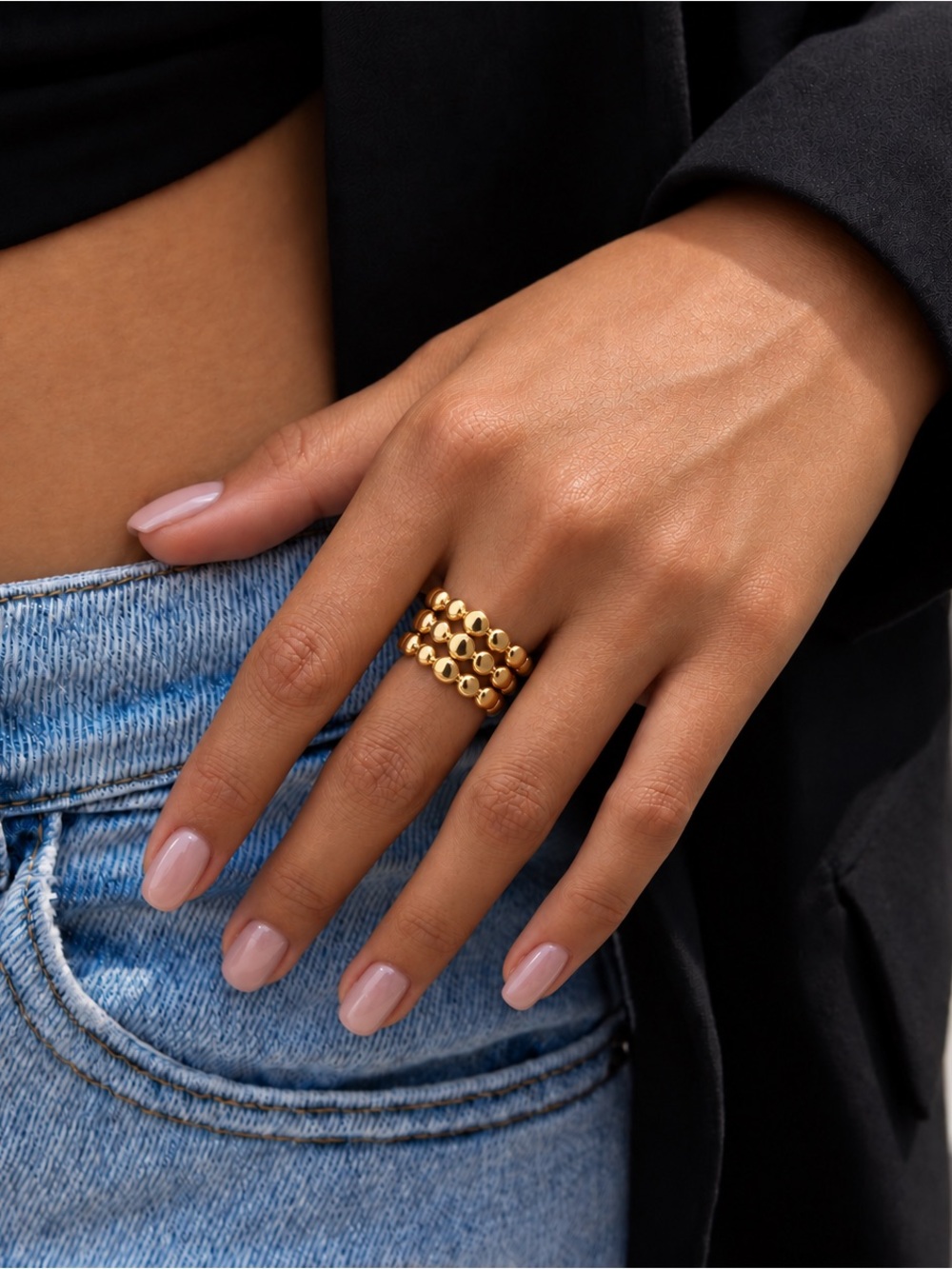 18K Gold Plated Adjustable Ring